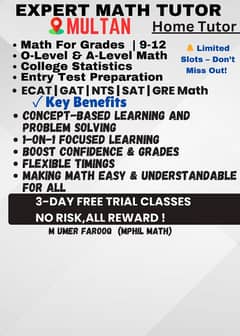 Math Tutor for Grade 9-12