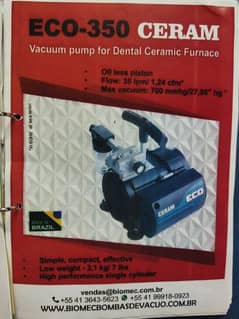 Dental vacuum pump for porcelain furnace Made In Brazil