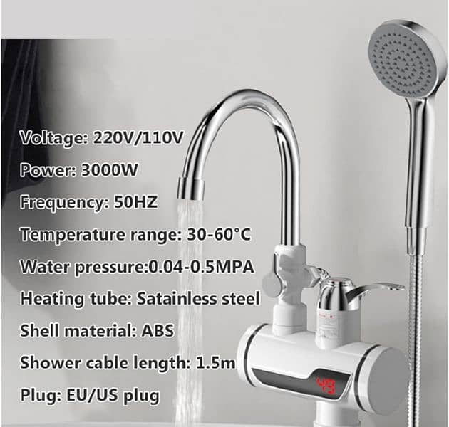 instant electric water heater tap with shower. 1