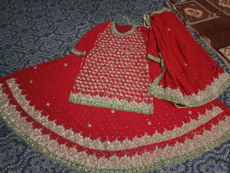 stitched bridal lehenga,full embodiry work 1