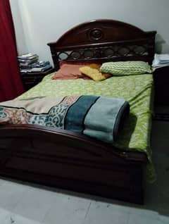 double bed with side table for sale in a good condition no fault