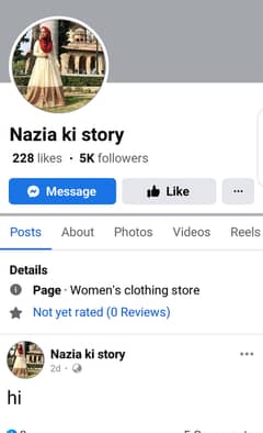 Facebook page sell 5k