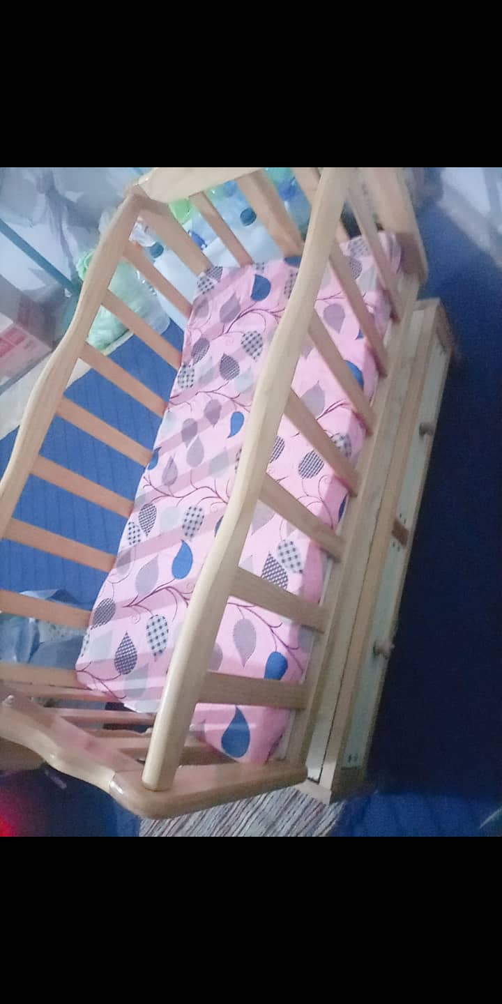 Baby cot along matress for sale 1