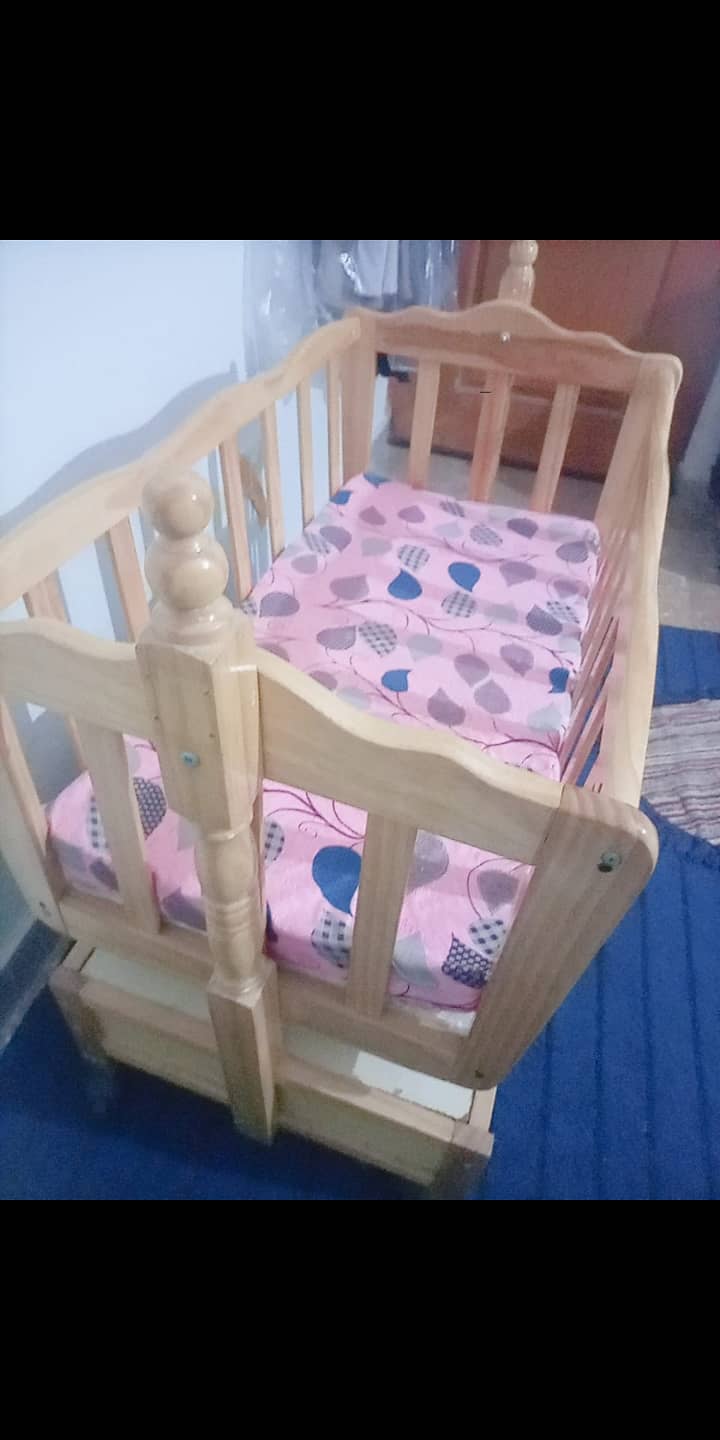 Baby cot along matress for sale 2