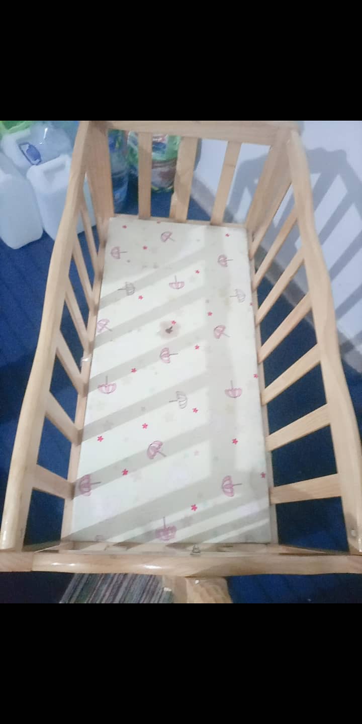 Baby cot along matress for sale 3