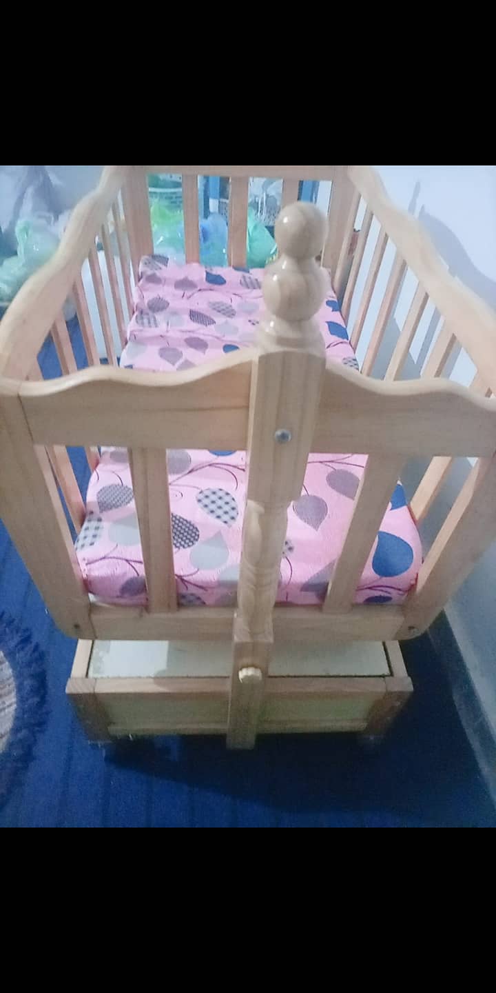 Baby cot along matress for sale 4