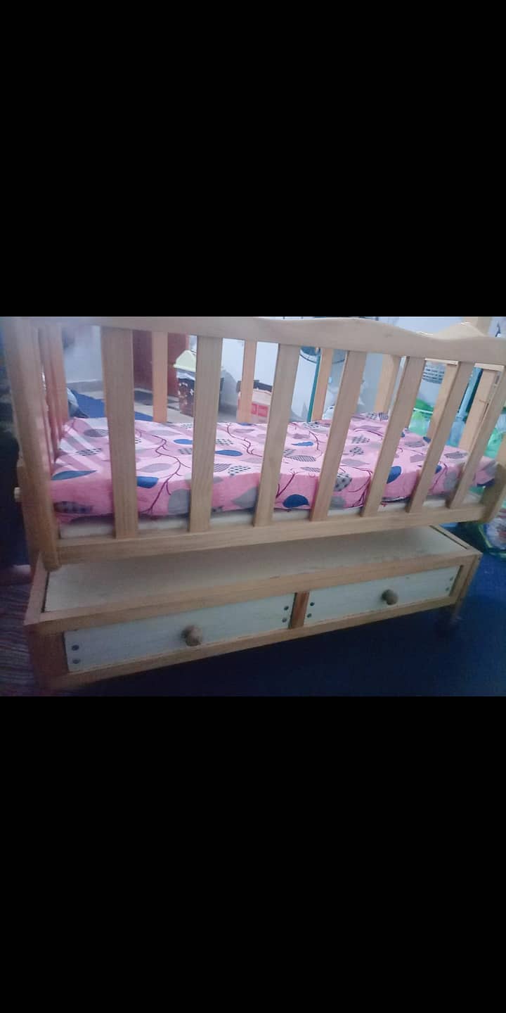 Baby cot along matress for sale 5