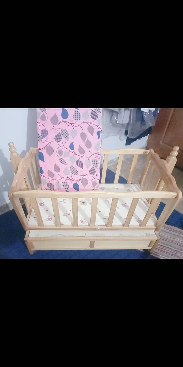 Baby cot along matress for sale 7