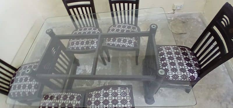 Dinning table with six wooden chairs 4