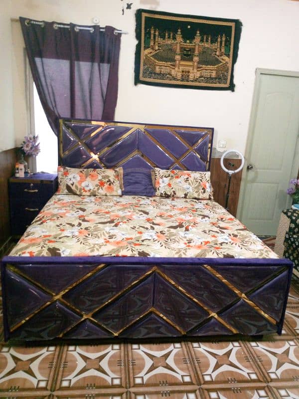 bed set/ poshish bed/double bed/king size/bed with side table 1