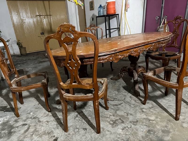 dining table 6 chairs  chenyoti shehsam shahi 6