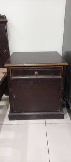 two pure wood bed with side table tables