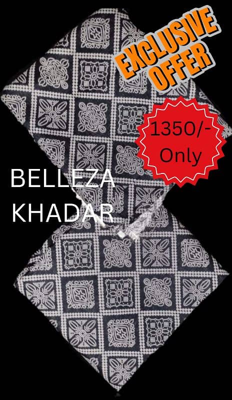 BELLEZA KHADDAR/2PCS/UNSTITCHED/ SHALWAR KAMEEZ/AFFORDABLE PRICES 0