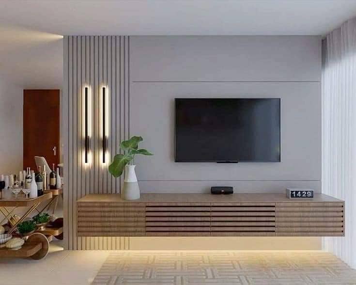 Media wall/Feature wall/Wall Molding/wallpaper/pvc panel/ Bedroom Wall 1