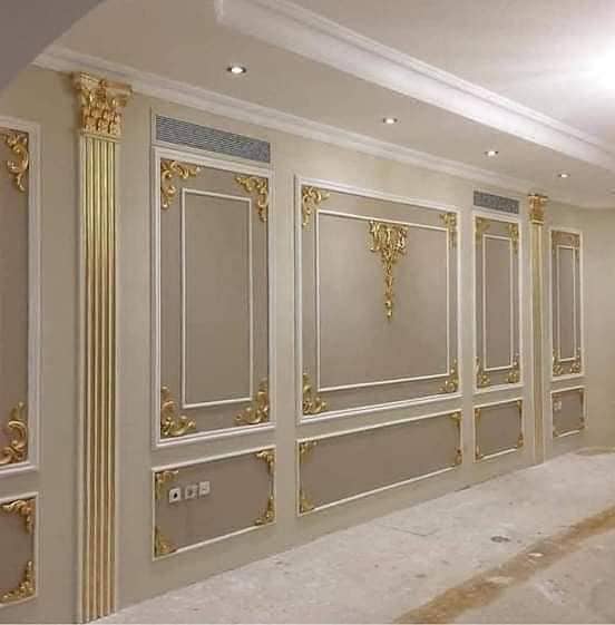 Media wall/Feature wall/Wall Molding/wallpaper/pvc panel/ Bedroom Wall 7