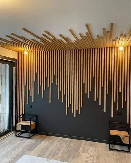 Media wall/Feature wall/Wall Molding/wallpaper/pvc panel/ Bedroom Wall 9