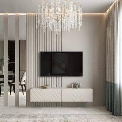 Media wall/Feature wall/Wall Molding/wallpaper/pvc panel/ Bedroom Wall 17