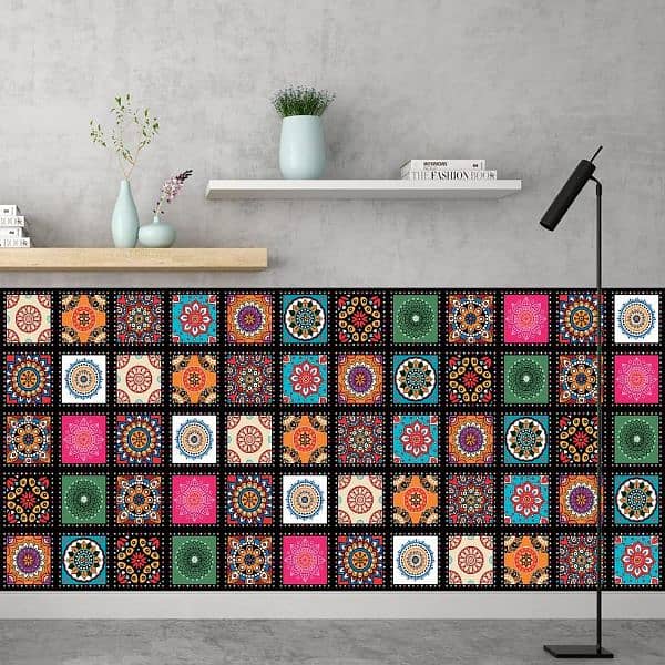 Colorful Mandala Self Adhesive Tile Stickers 1