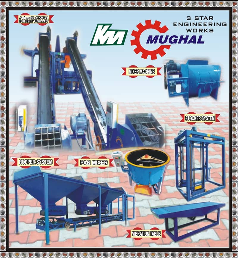 concrete paver block machine, fly ash brick making machine, KM MUGHAL 15