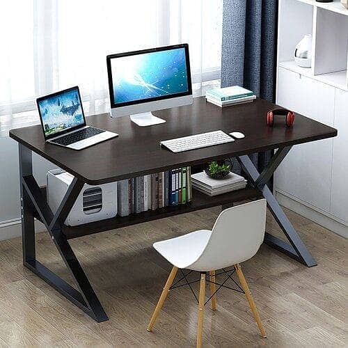 **K-Shaped Computer Table – Modern, sturdy desk with ample space, perf 4