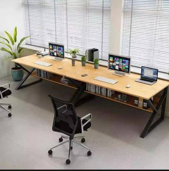 **K-Shaped Computer Table – Modern, sturdy desk with ample space, perf 5