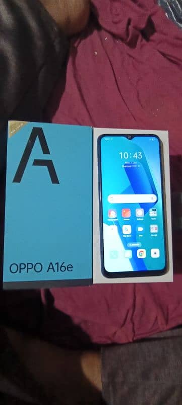 oppo a16 e good condition box available 4/64 achi halat main 0