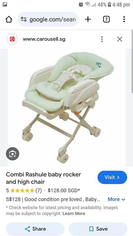 Baby high chair cum rocker 2