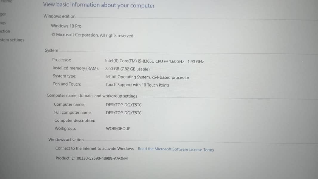 Dell Latitude core i5 8th Generation 7