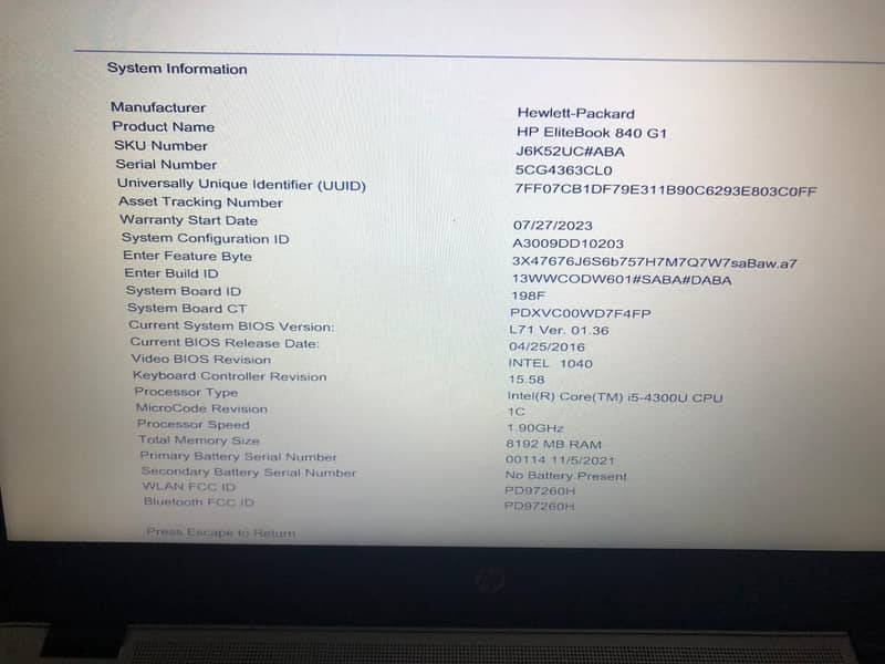 Hp EliteBook 840 G1-urgent sell 12