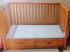 wooden crib coat with mattress and palai and two daraz