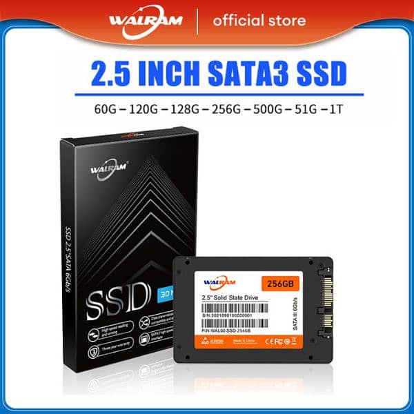 Walram 256GB/128GB New SATA SSDs For Desktop & Laptop Hard Disk Drive 2