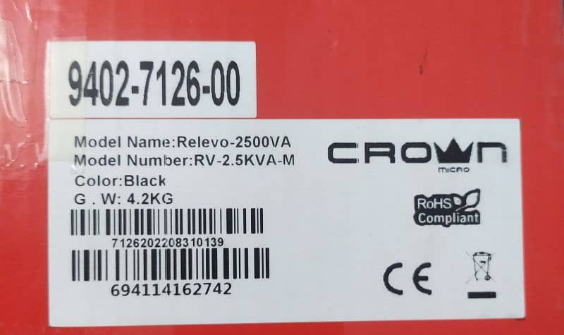 Crown Relaxo inverter 2500VA 5