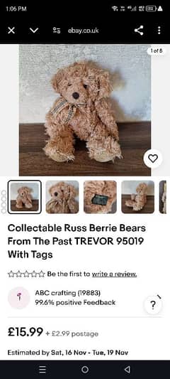 Collectable Russ Berrie Bears