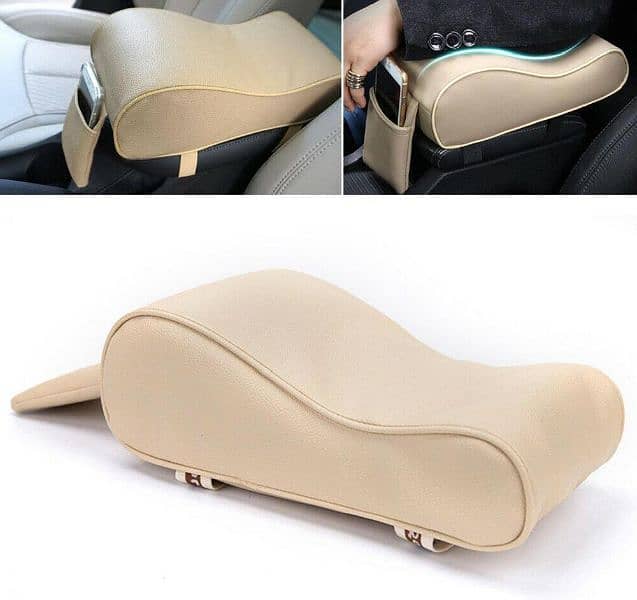 Car Center Armrest Seat Cushions-Beige 0