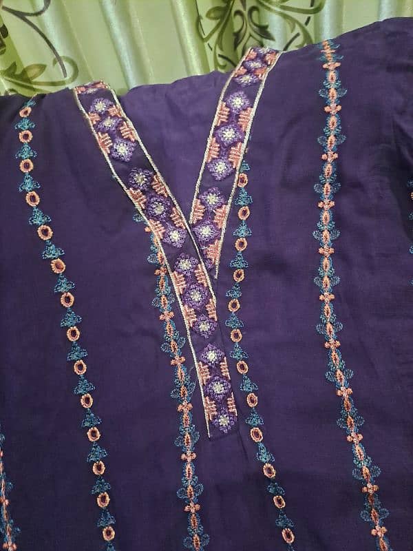 3 pc stitched sapphire chiffon suit 0