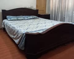 Wooden bed set with medicated mattress