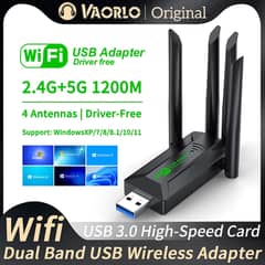 1200Mbps WiFi USB 3.0 Adapter, Dual Band 2.4G/5Ghz for PC/Laptop