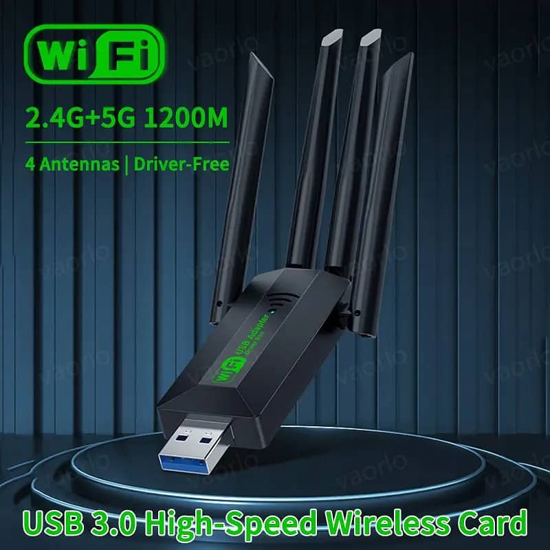 1200Mbps WiFi USB 3.0 Adapter, Dual Band 2.4G/5Ghz for PC/Laptop 1