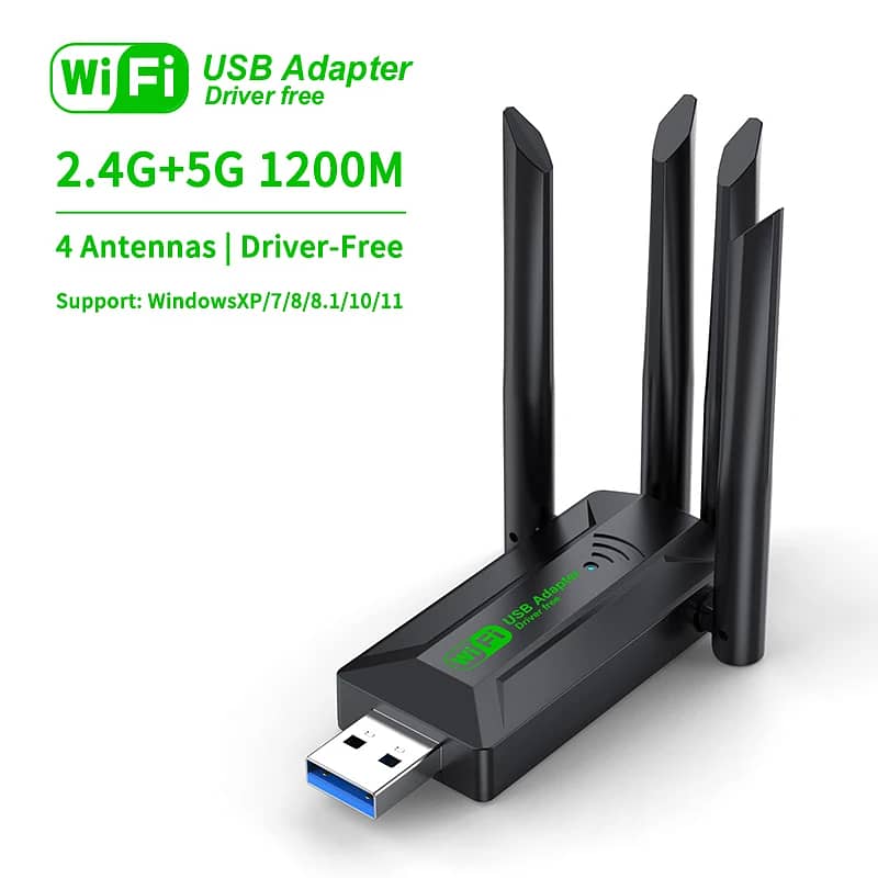 1200Mbps WiFi USB 3.0 Adapter, Dual Band 2.4G/5Ghz for PC/Laptop 6