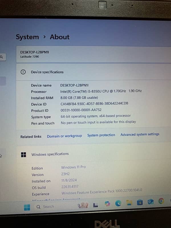 Dell latitude E7290 8