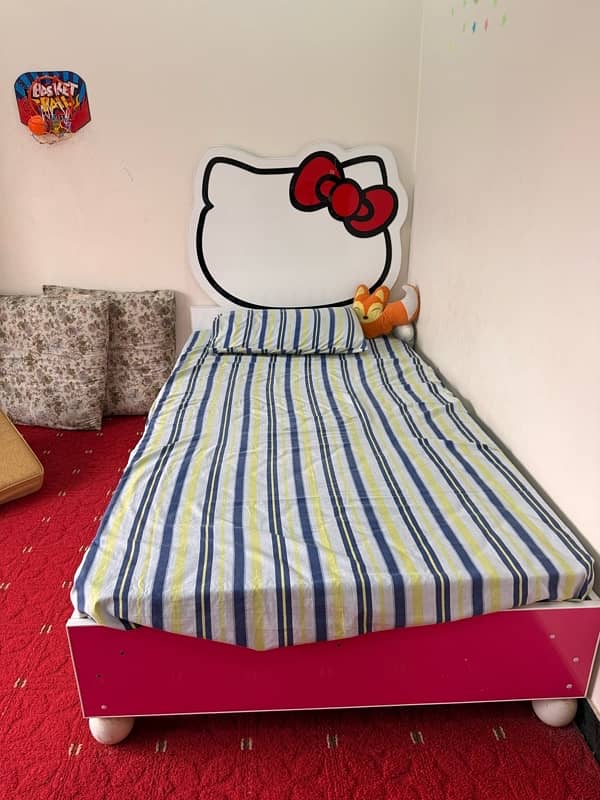 Bed set for kids with wardrobe and study table 0