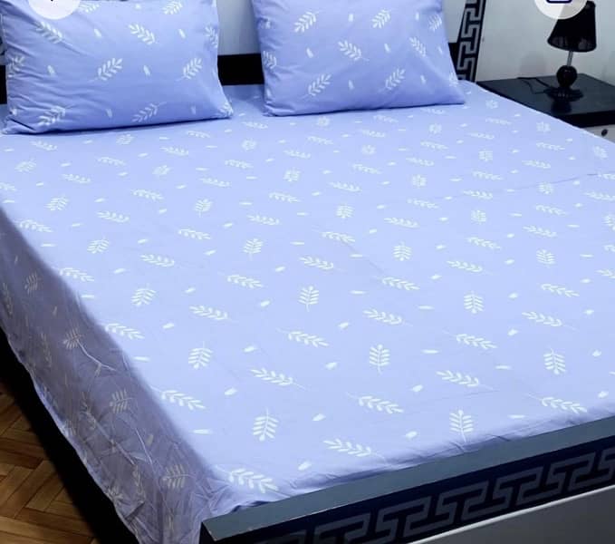 3 Pcs Cotton Salonica Printed Double Bedsheet 6