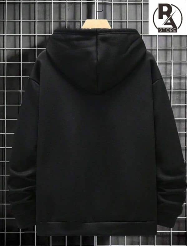 1pcs Men's plain fleece hoodie 1