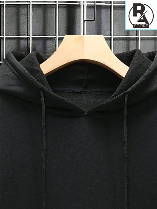 1pcs Men's plain fleece hoodie 2