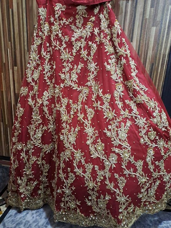 Bridal lehenga | Wedding dress | Dark red lehenga| Barat lehenga 1