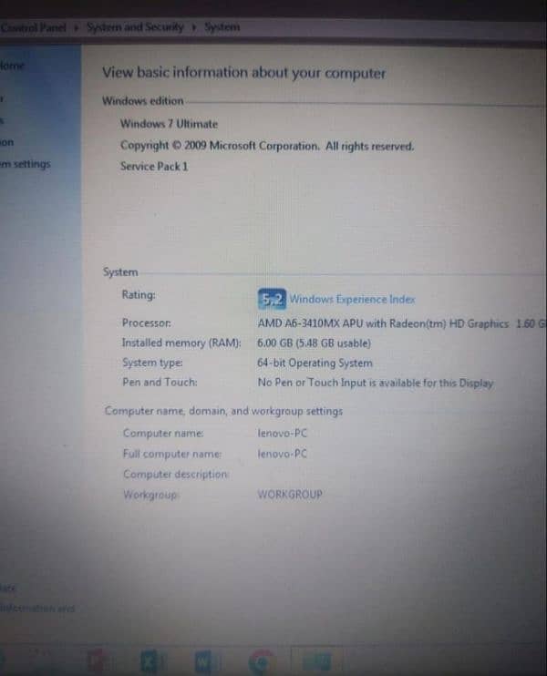 Samsung laptop 6gb , 120gb 6