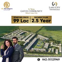 4.4 Marla Town Houses On 2.5 Years Payment Plan In Lake City Lahore