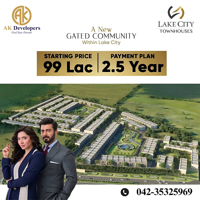 4.4 Marla Town Houses On 2.5 Years Payment Plan In Lake City Lahore 0