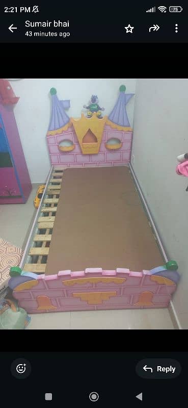 2 single Kidz bed without mattress with 1 sidetable 2