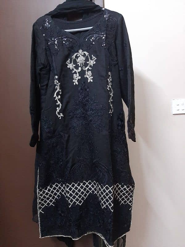 fancy khaddi net shirt only 0